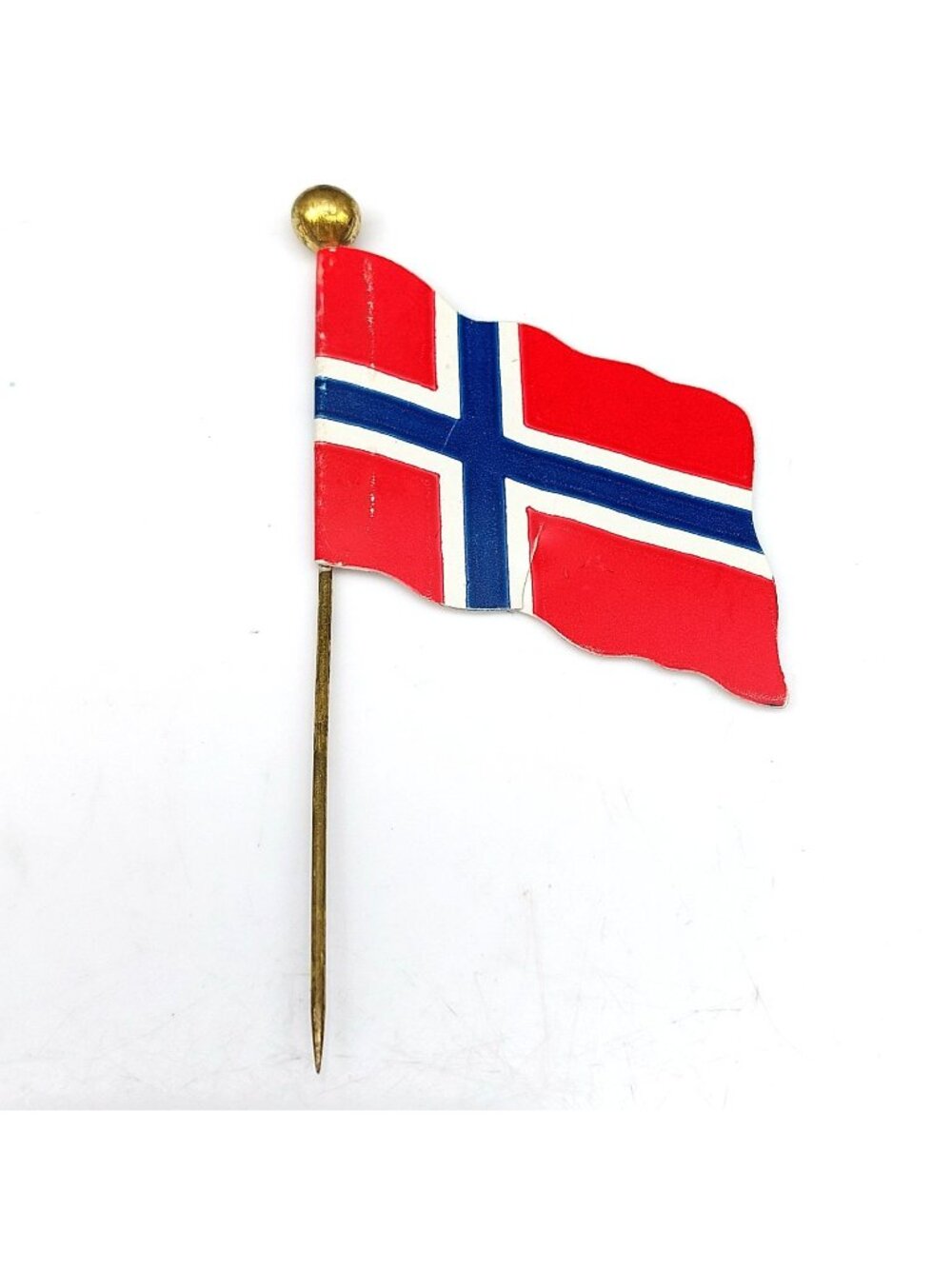 1914 Norway Flag Stick Pin Minneapolis Tidendes Centennial Souvenir Antique Rare